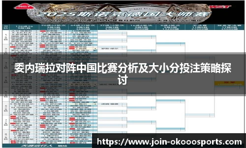 委内瑞拉对阵中国比赛分析及大小分投注策略探讨